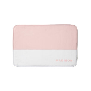 Blush roze kleurblok gepersonaliseerde badmat