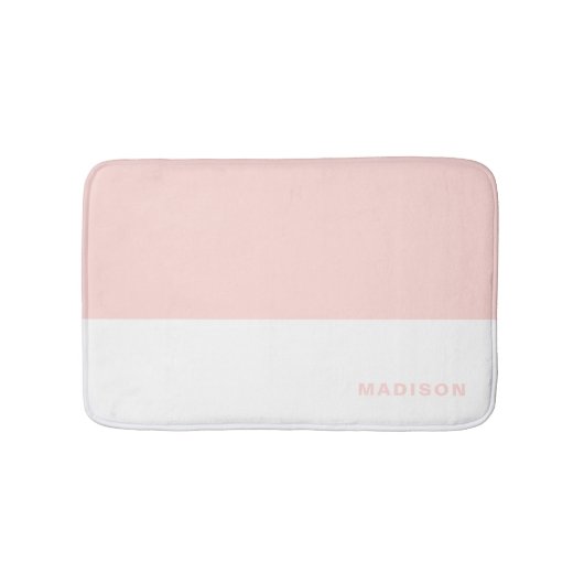 Blush roze kleurblok gepersonaliseerde badmat (Voorkant)