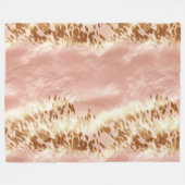 Blush Roze Koe Dierenprint Fleece Deken (Voorkant (Horizontaal))