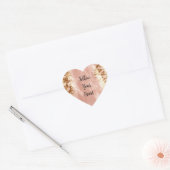 Blush Roze Koe Dierenprint Hart Sticker (Envelop)