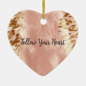 Blush Roze Koe Dierenprint Keramisch Ornament (Voorkant)