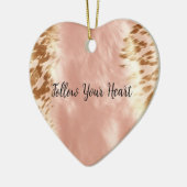 Blush Roze Koe Dierenprint Keramisch Ornament (Links)