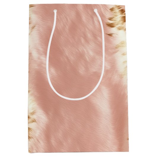 Blush Roze Koe Dierenprint Medium Cadeauzakje (Voorkant)