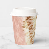 Blush Roze Koe Dierenprint Papieren Bekers (Links)