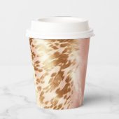 Blush Roze Koe Dierenprint Papieren Bekers (Achterkant)