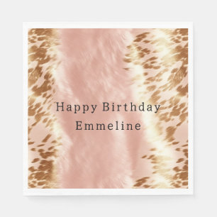 Blush Roze Koe Dierenprint Servet