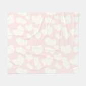 Blush Roze koe print Fleece Deken (Voorkant (Horizontaal))