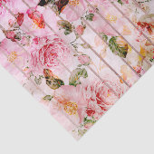 Blush roze koraal waterverf florale moderne strepe tissuepapier (Detail)