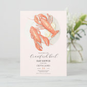 Blush roze langoest baby shower kaart (Staand voorkant)