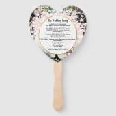 Blush roze lef-boom-weddenschapsprogramma zwart handwaaier (Achterkant)