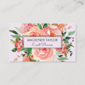 Blush Roze Lente Bloem Bloemen Boeket Visitekaartje (Voorkant)