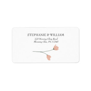 Blush roze lentemaandadres etiket