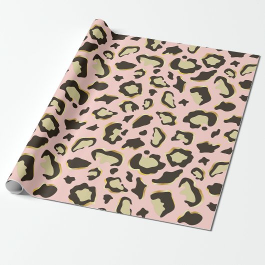 Blush roze leopard Spots Patroon Cadeaupapier (Uitgerold)