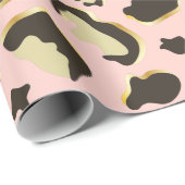 Blush roze leopard Spots Patroon Cadeaupapier (Rol Hoek)