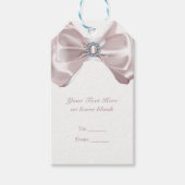 Blush Roze Lint & Diamonds Vrijgezellenfeest Elega Cadeaulabel (Voorkant)