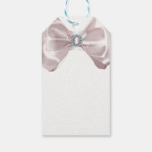 Blush Roze Lint & Diamonds Vrijgezellenfeest Elega Cadeaulabel (Achterkant)