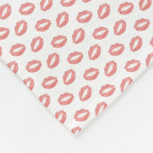 Blush roze lipstick Kisses Fleece Deken (Hoek)