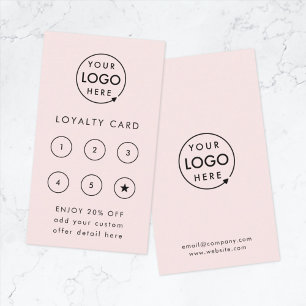 Blush Roze Logo   Moderne business reward Punch Klantenkaartje