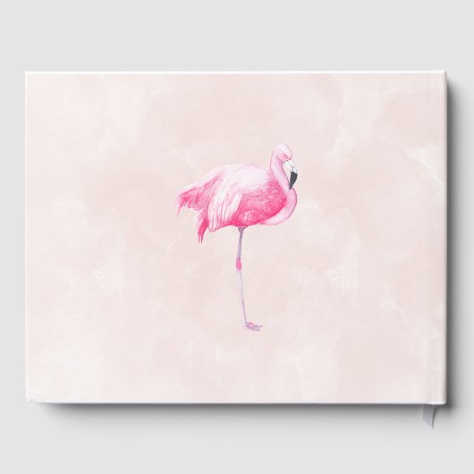 Blush roze luau bloemen tropische krans bruiloft gastenboek (Achterkant)