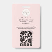 Blush Roze Makeup Script Logo Foto Badge (Achterkant)