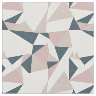 Blush roze marine blauw geometrisch patroon stof
