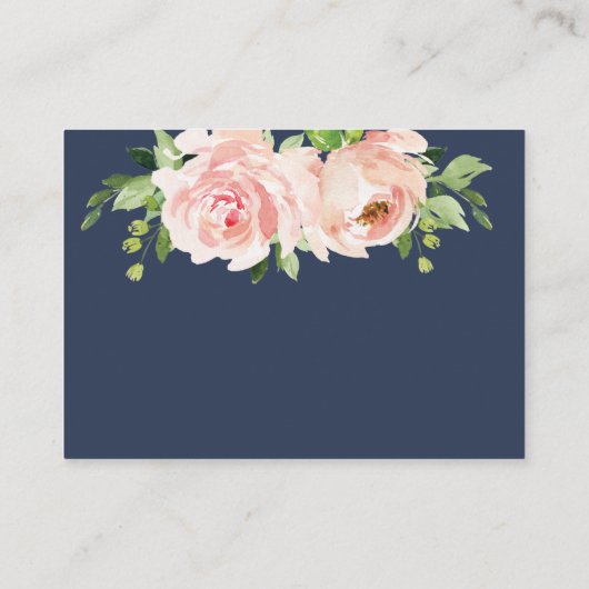 Blush Roze Marine Bloemen Bruiloft Wishing Well Informatiekaartje (Achterkant)