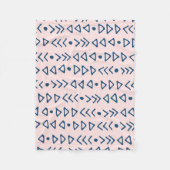 Blush Roze marineblauw driehoekspatroon Fleece Deken (Voorkant)