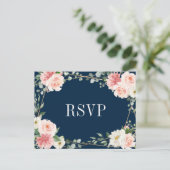 Blush roze marinescheepvaart Geometrische botanisc Briefkaart (Staand voorkant)