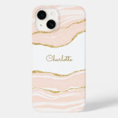 Blush Roze marmer Agate Gold Glitter, speciaal gep Case-Mate iPhone Case (Achterkant)