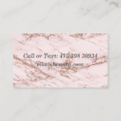 Blush roze marmer effect visitekaartje (Achterkant)
