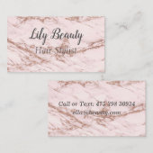 Blush roze marmer effect visitekaartje (Voorkant / Achterkant)