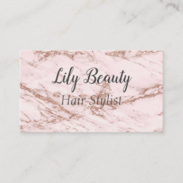 Blush roze marmer effect visitekaartje