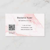 Blush roze marmer elegant qr code business kortingskaartje (Achterkant)