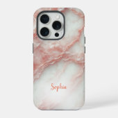 Blush roze marmer gepersonaliseerde iPhone case iPhone Hoesje (Achterkant)