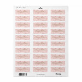 Blush roze marmer kalligrafie script address etiket (Full Sheet)
