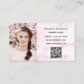 Blush roze marmer qr code foto elegant klantenkaartje (Achterkant)