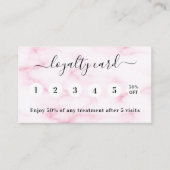 Blush roze marmer qr code foto elegant klantenkaartje (Voorkant)