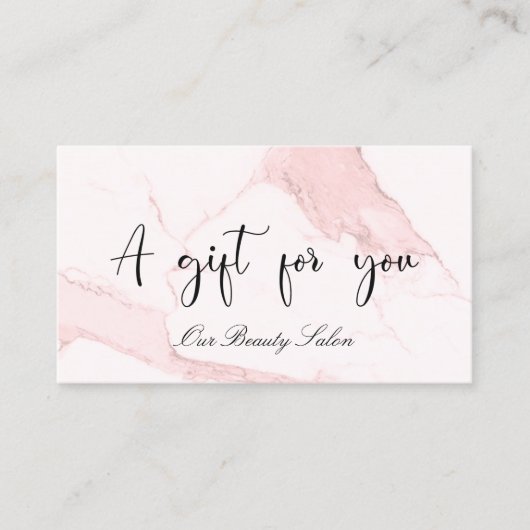 Blush roze marmer qr code gift certificaat (Voorkant)