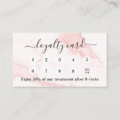 Blush roze marmer qr code logo klantenkaartje (Voorkant)