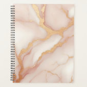 Blush Roze Marmeren Planner met Gouden Aderen (Voorkant)