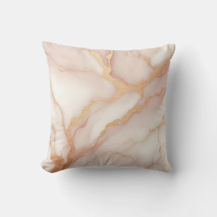 Blush roze marmeren Sierkussen met gouden aderen