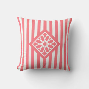 Blush roze Marokkaanse Zellige bloem symbool Kussen