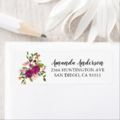 Blush Roze & Marsala Bloemen Bruiloft Labels (Insitu)