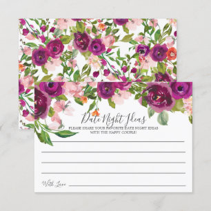 Blush Roze & Marsala Floral Date Night Idees Card Kaart