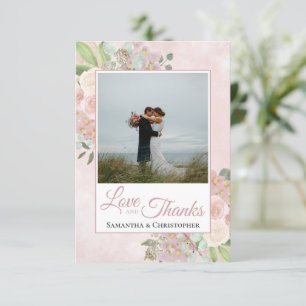 Blush Roze & Mauve Bloemen Liefde & Bedankt Bruilo