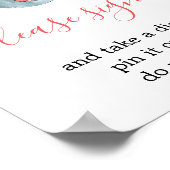 Blush roze meisjesolifant ondertekent in luisteken poster (Hoek)