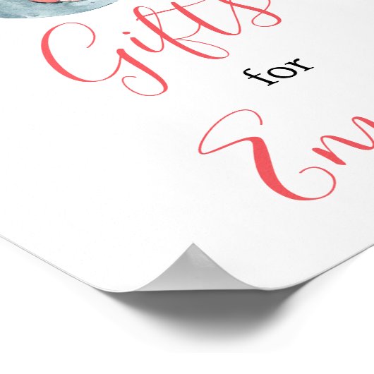 Blush roze meisjesolifantencadeautjes voor baby-bo poster (Hoek)