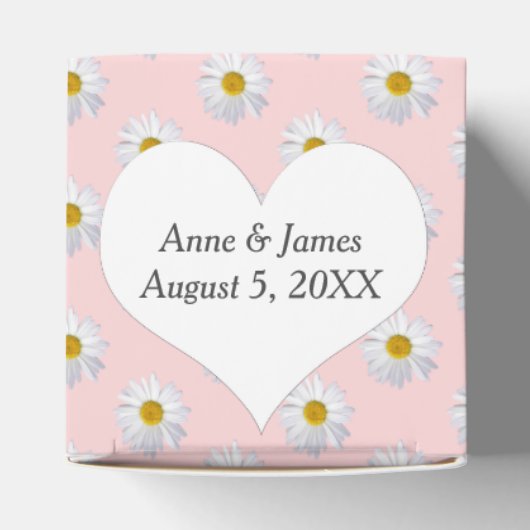 Blush roze met Daisies Favor Box Bedankdoosjes (Bovenkant)