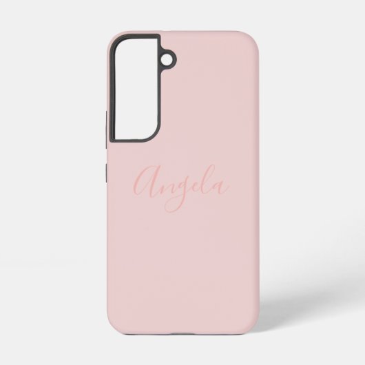 Blush roze met naam samsung galaxy hoesje (Achterkant)