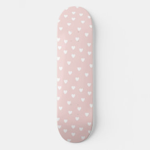Blush roze met White Hearts Girls Skateboard